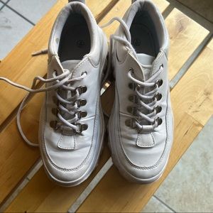 White platform sneakers
